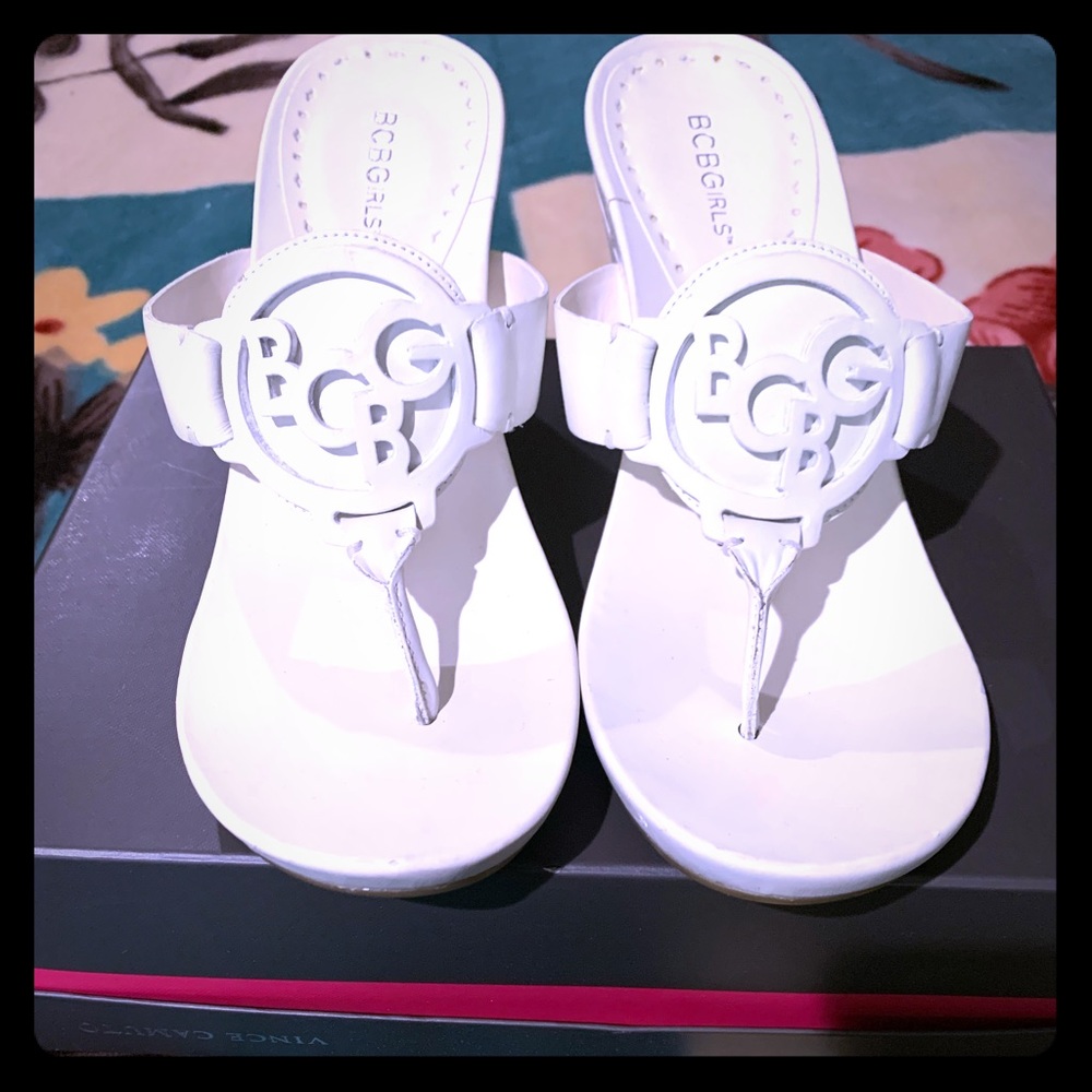 BCBG White Leather Sandaals Size 9